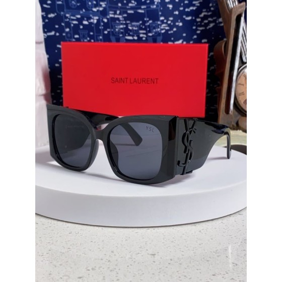 Saint Laurent Black Square Sunglasses with YSL Logo